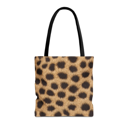 Cheetah Print Tote Bag - Real Spot Canvas Tote, Bold Animal Print Everyday Shoulder Bag, 3 Sizes