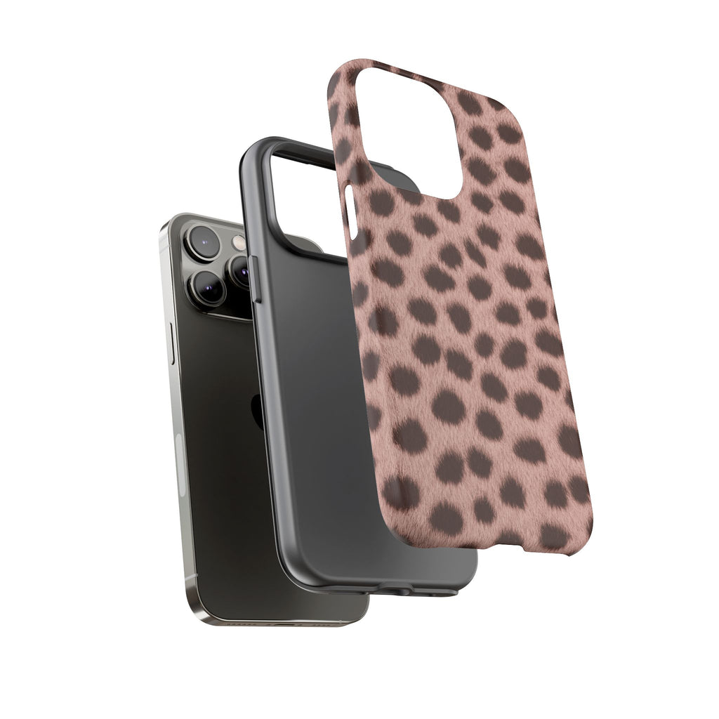 Pink Cheetah Print Phone Case - Blush Real Spot Tough Case for iPhone and Samsung, Soft Animal Print