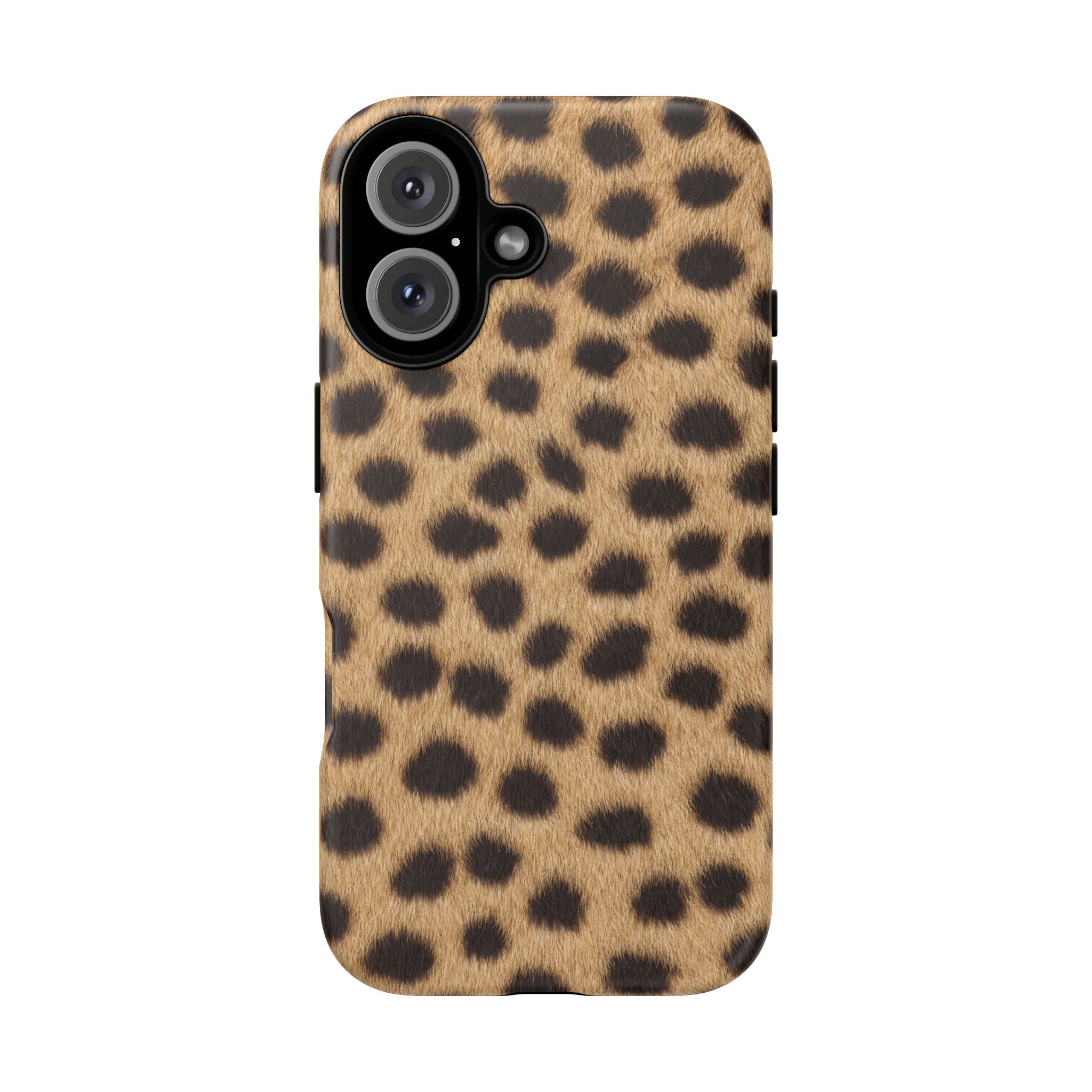 Cheetah Print Phone Case - Real Spot Tough Case for iPhone and Samsung, Bold Tan Animal Print