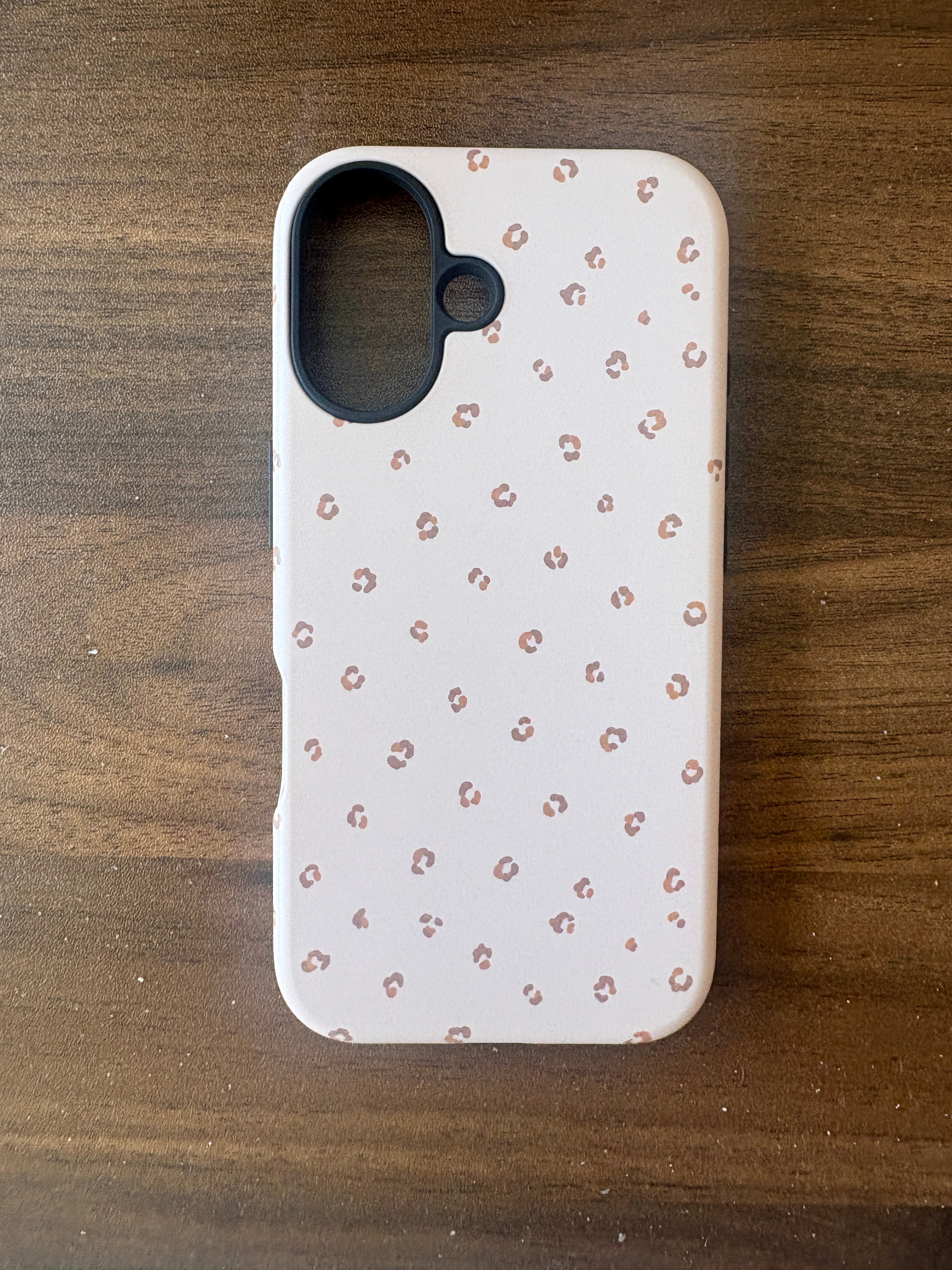 Tawny Soft Blush pink leopard print phone case — real product photo