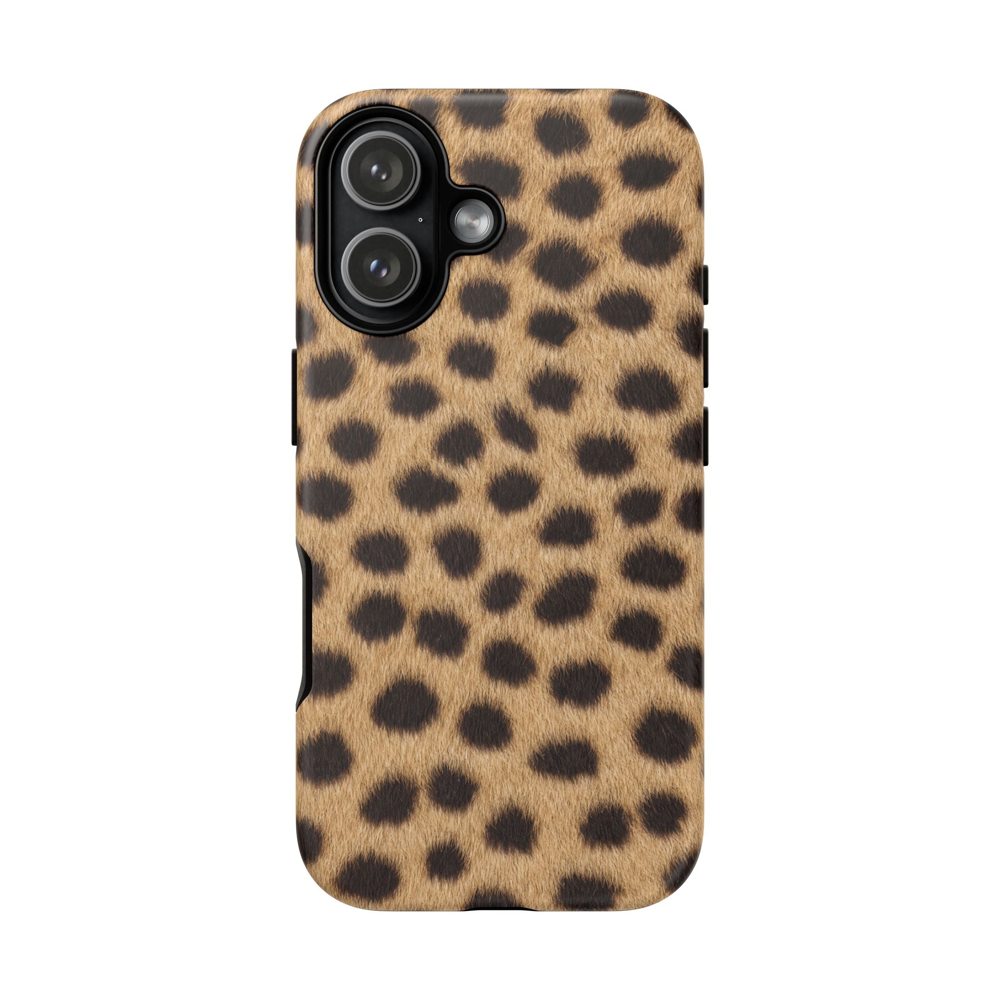 Cheetah Print Phone Case - Real Spot Tough Case for iPhone and Samsung, Bold Tan Animal Print