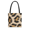 Cream Leopard Print Tote Bag - Pale Ivory Canvas Tote, Bold Spotted Animal Print Shoulder Bag, 3 Sizes