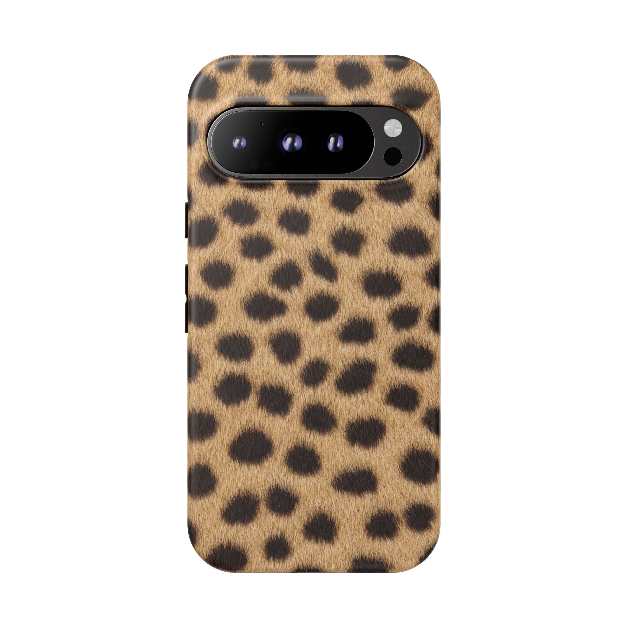 Cheetah Print Phone Case - Real Spot Tough Case for iPhone and Samsung, Bold Tan Animal Print
