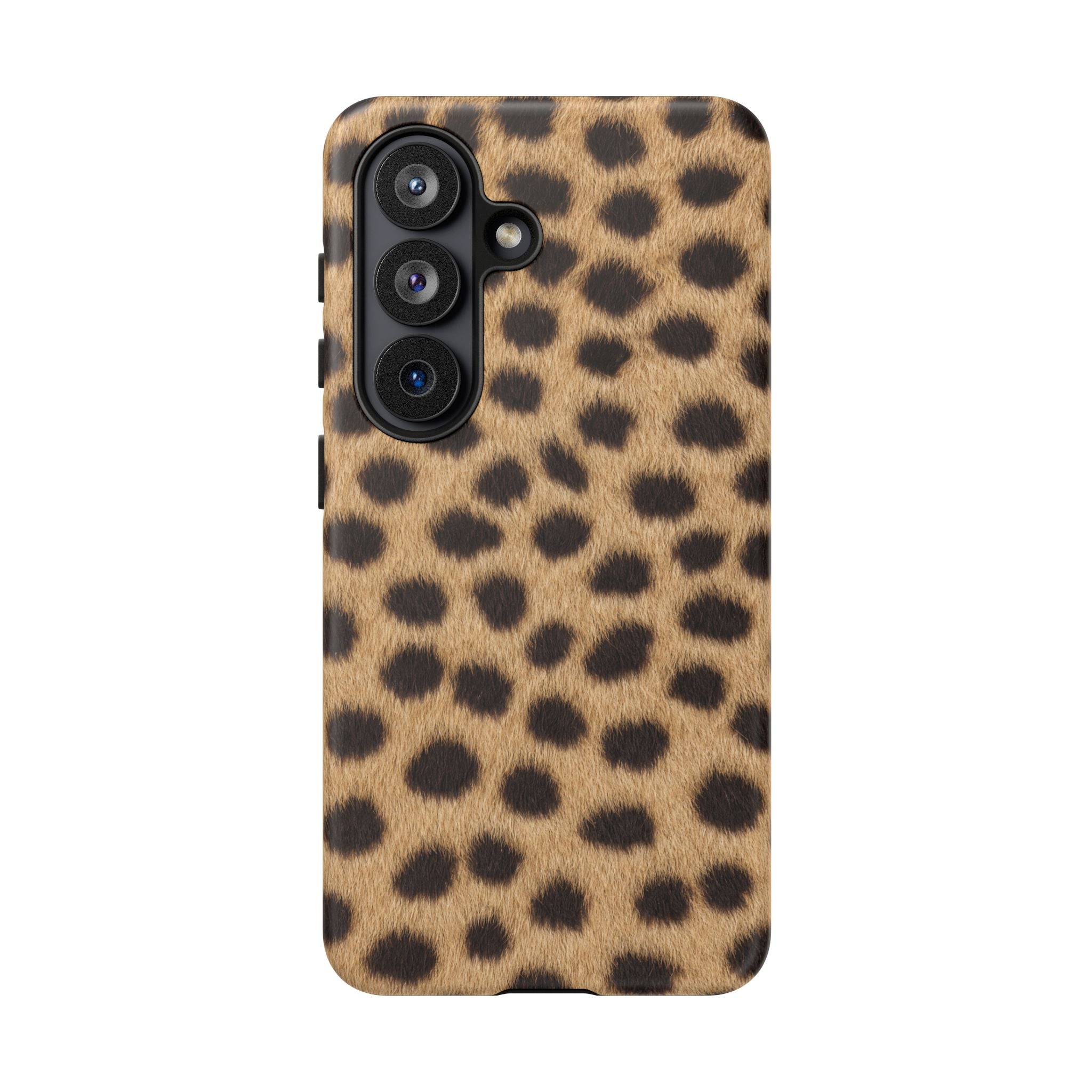 Cheetah Print Phone Case - Real Spot Tough Case for iPhone and Samsung, Bold Tan Animal Print