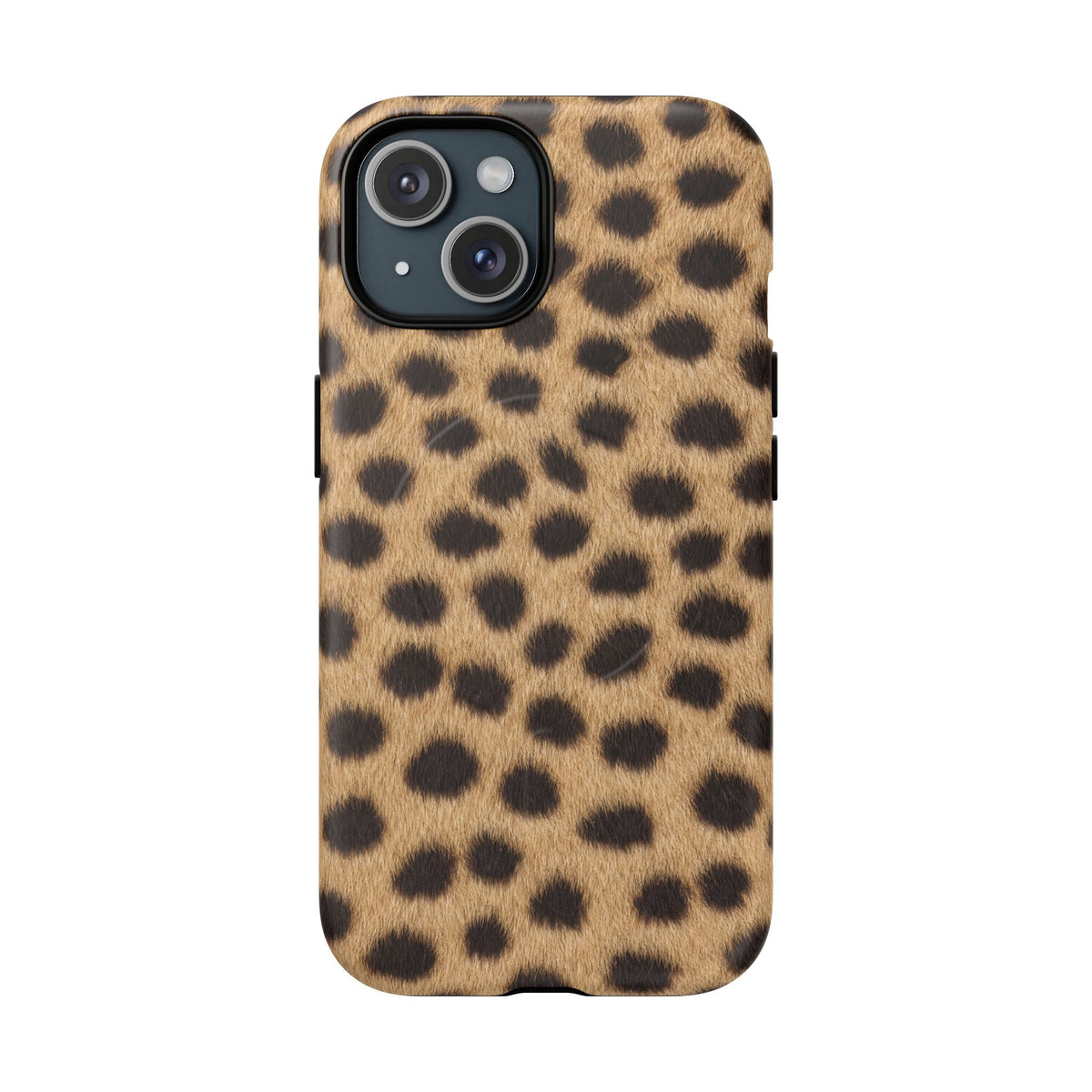 Warm tan cheetah print MagSafe case for iPhone