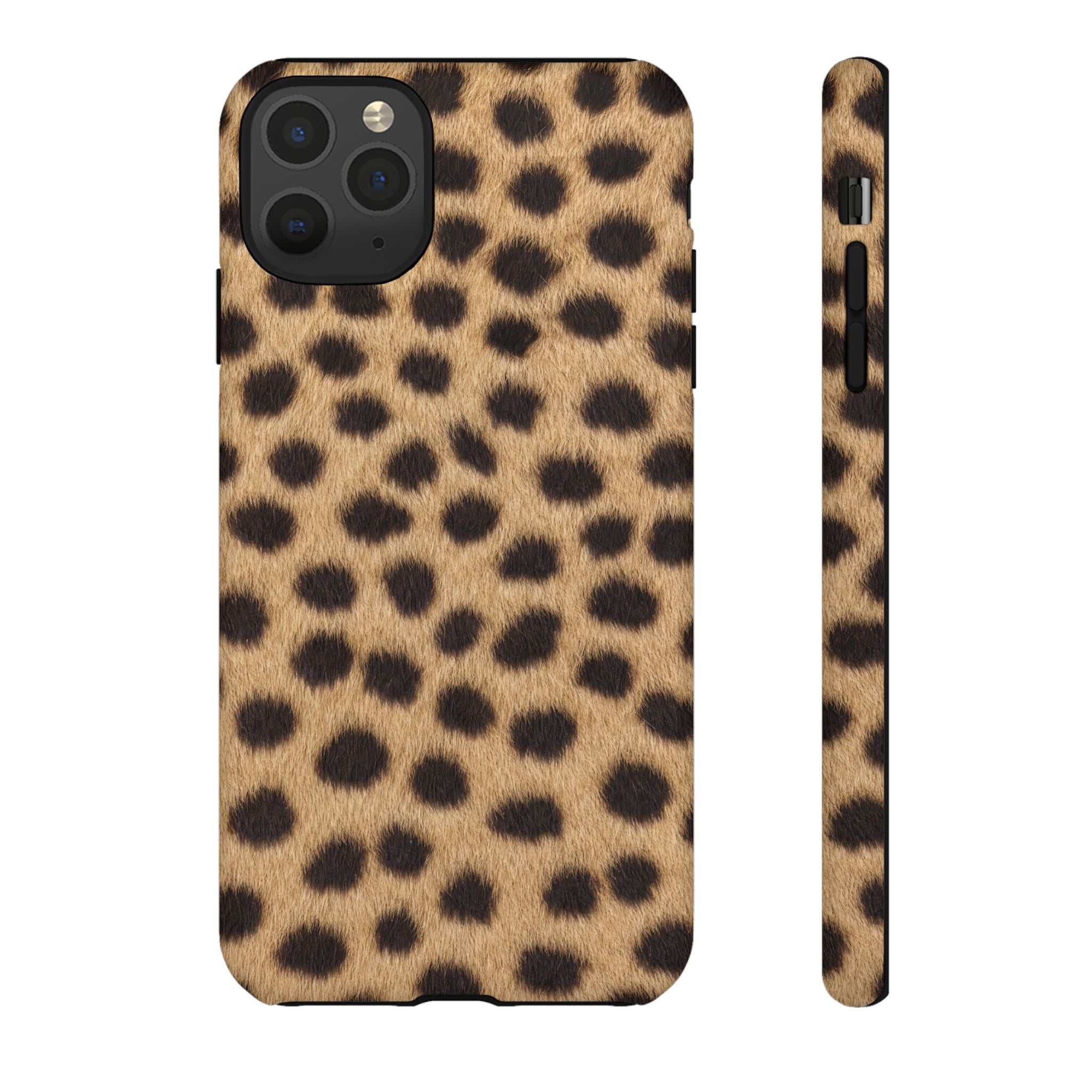 Cheetah Print Phone Case - Real Spot Tough Case for iPhone and Samsung, Bold Tan Animal Print