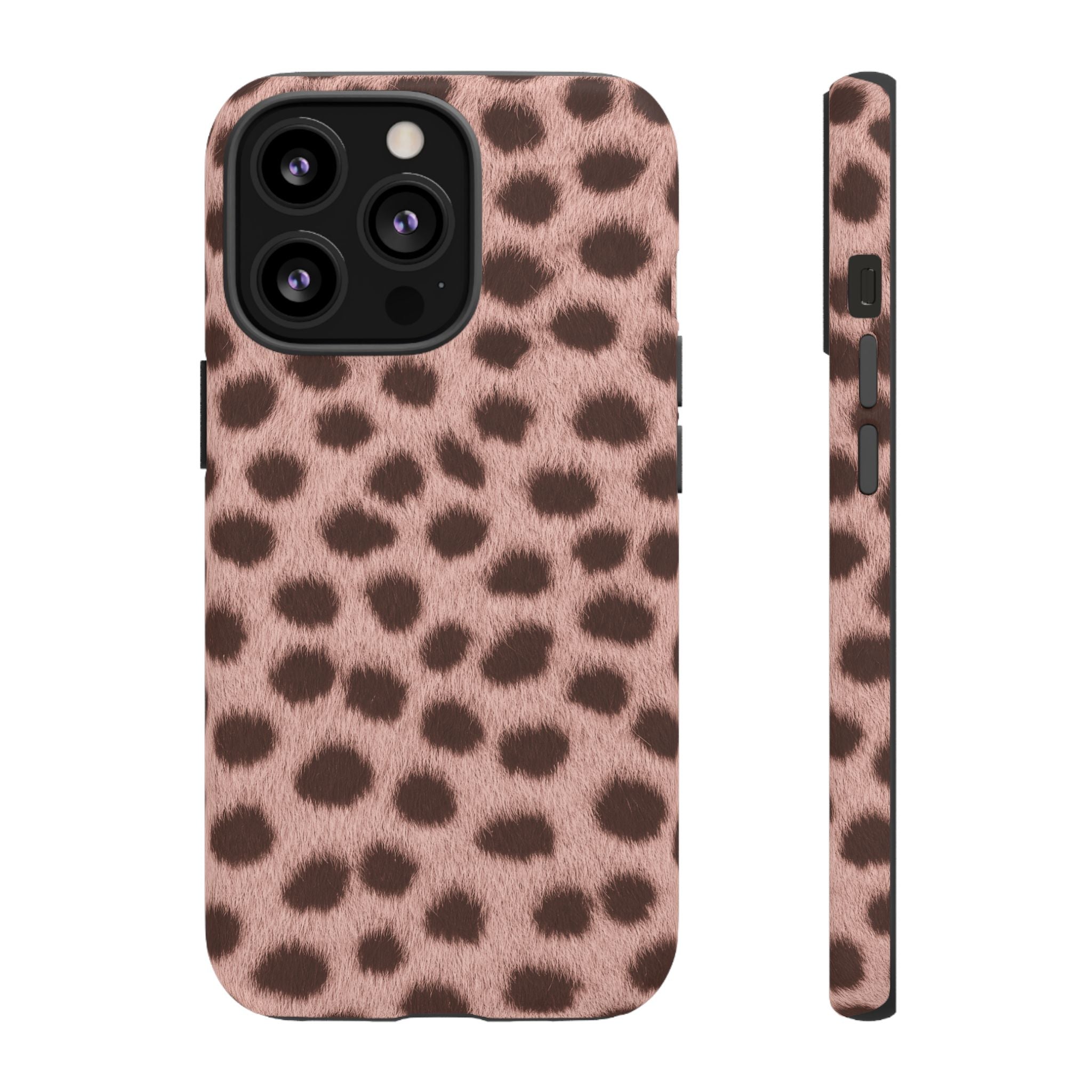 Pink Cheetah Print Phone Case - Blush Real Spot Tough Case for iPhone and Samsung, Soft Animal Print