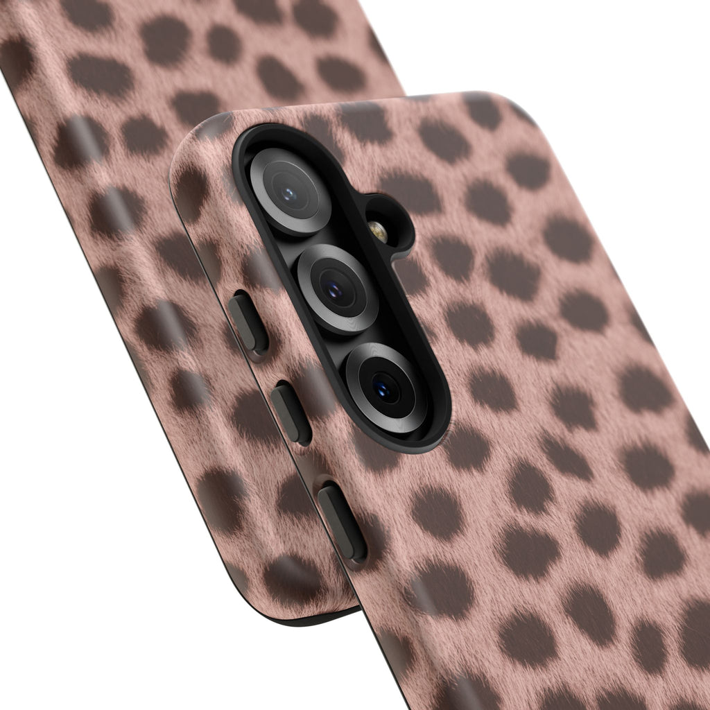 Pink Cheetah Print Phone Case - Blush Real Spot Tough Case for iPhone and Samsung, Soft Animal Print