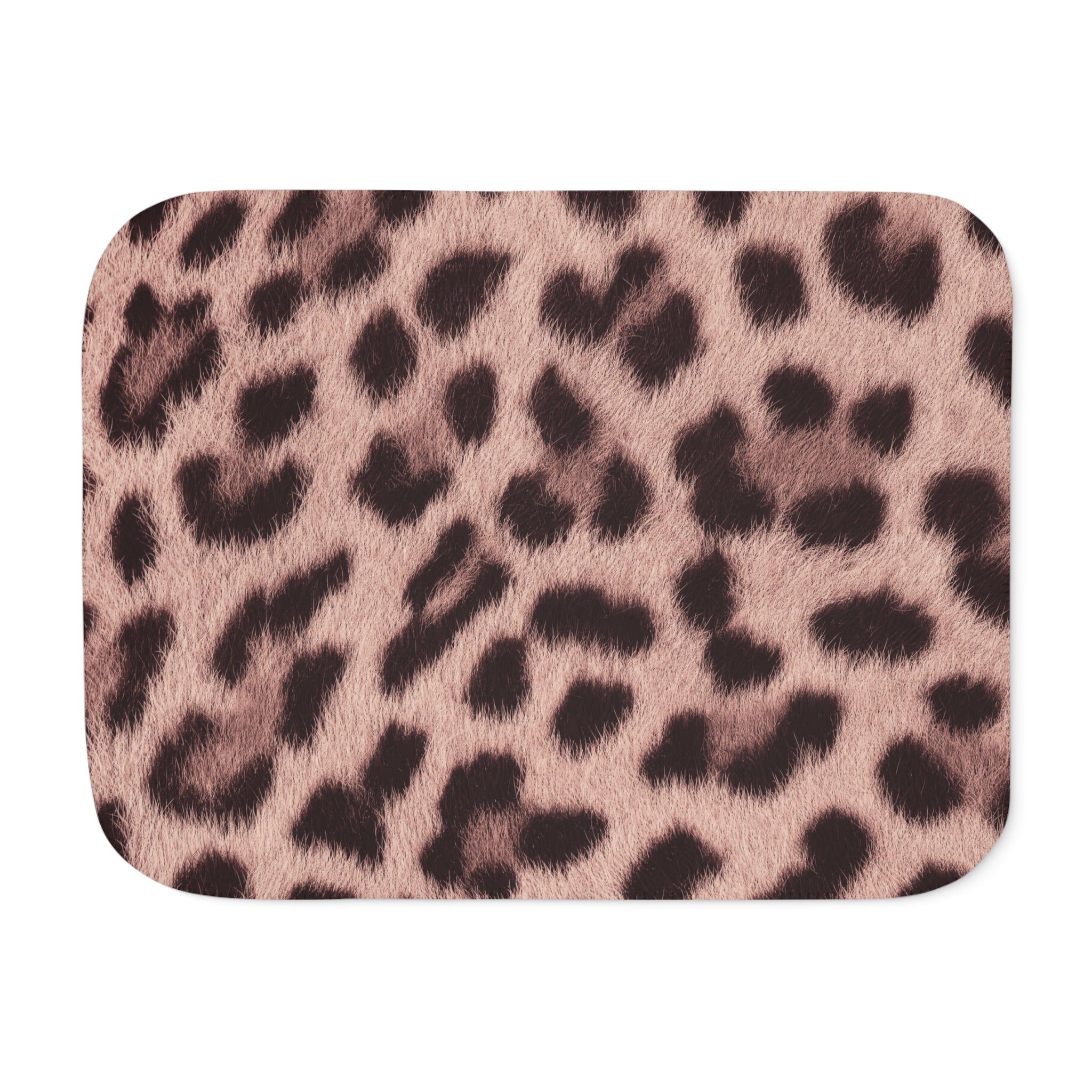 Blush Leopard Print Sherpa Blanket - Soft Pink Cheetah Throw, Photoreal Animal Print, 3 Sizes