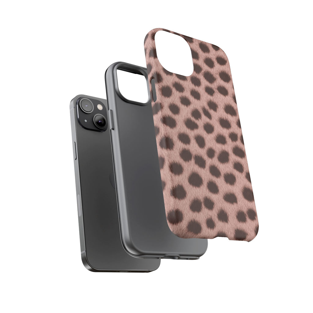 Pink Cheetah Print Phone Case - Blush Real Spot Tough Case for iPhone and Samsung, Soft Animal Print