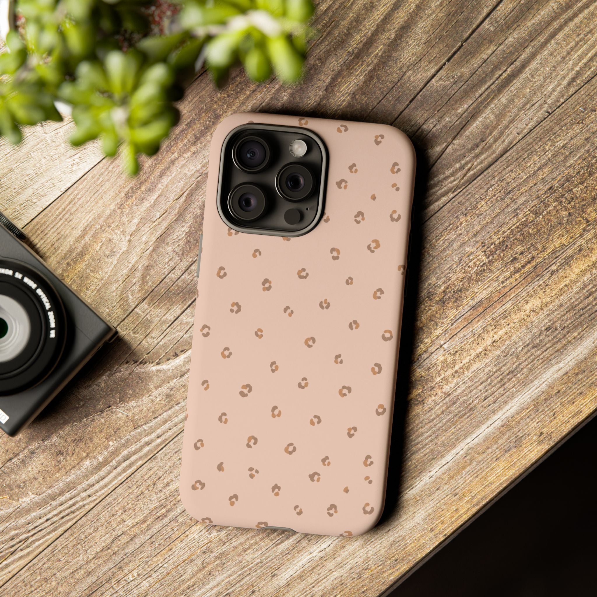 Pink Leopard Phone Case — Soft Blush