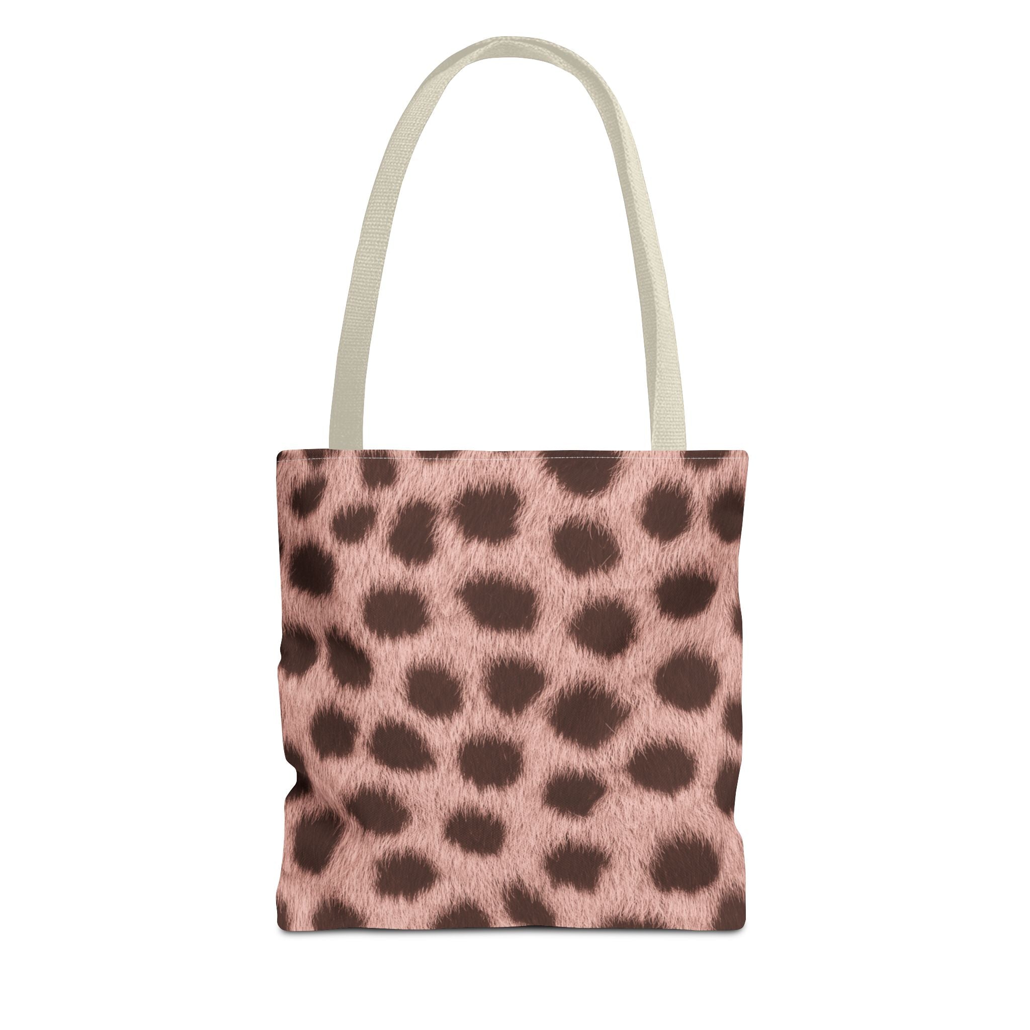 Pink Cheetah Print Tote Bag - Blush Real Spot Canvas Tote, Bold Animal Print Shoulder Bag, 3 Sizes
