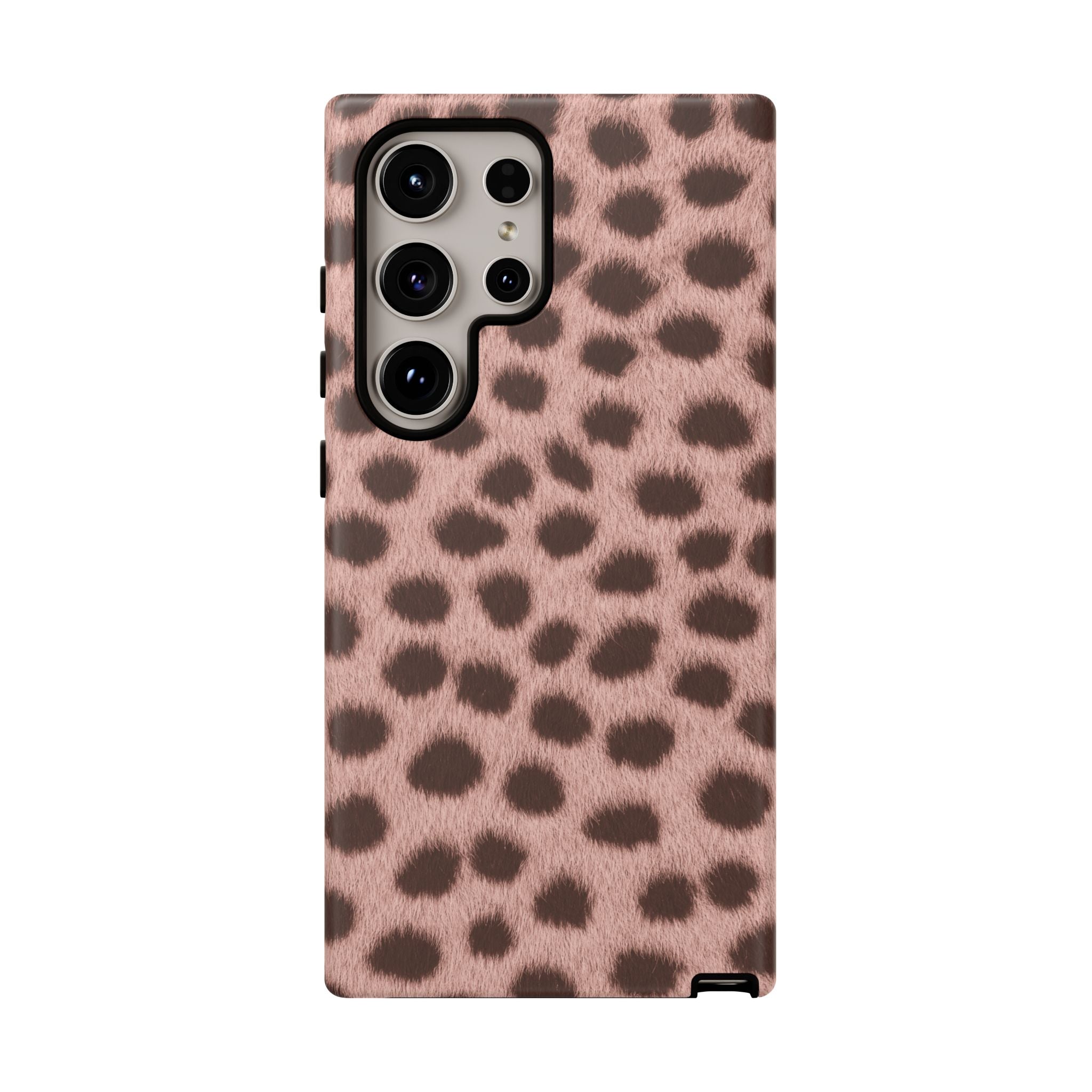 Pink Cheetah Print Phone Case - Blush Real Spot Tough Case for iPhone and Samsung, Soft Animal Print