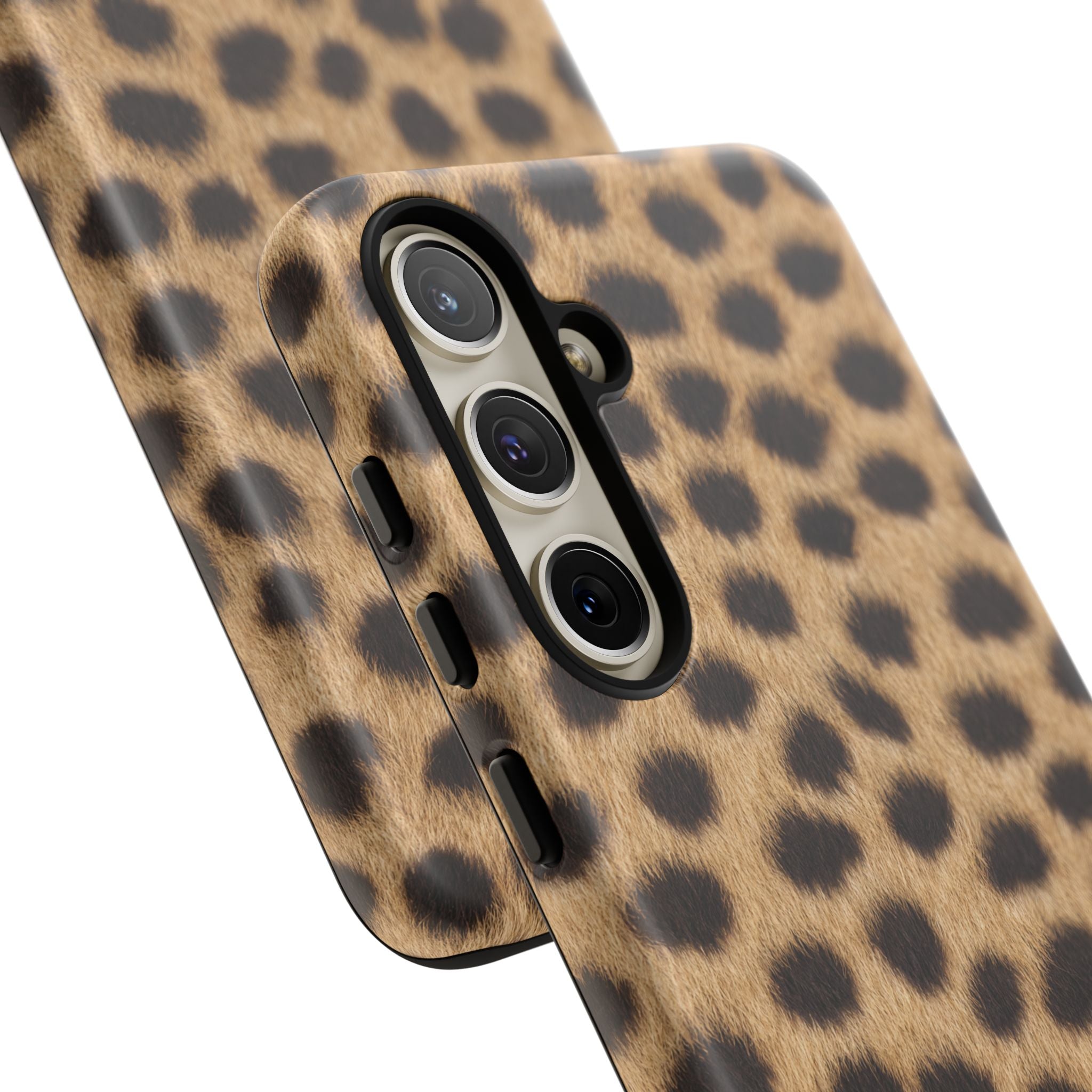 Cheetah Print Phone Case - Real Spot Tough Case for iPhone and Samsung, Bold Tan Animal Print