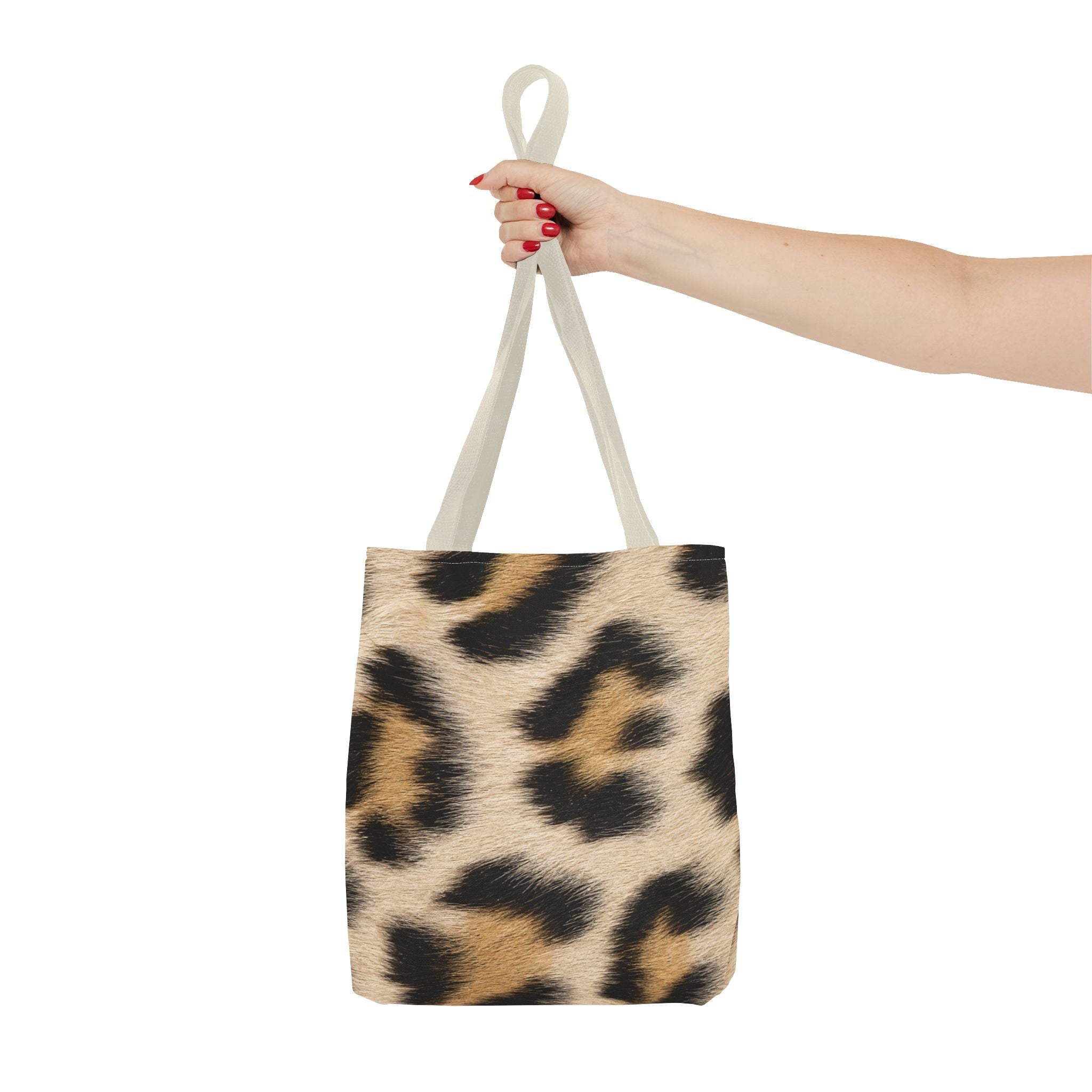 Cream Leopard Print Tote Bag - Pale Ivory Canvas Tote, Bold Spotted Animal Print Shoulder Bag, 3 Sizes