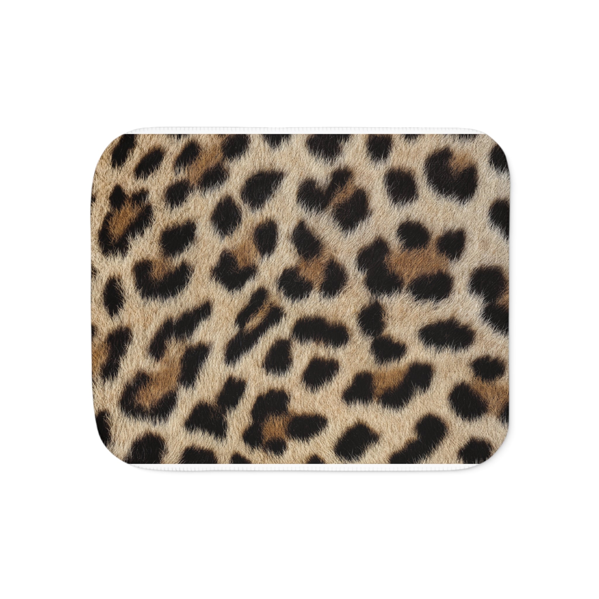 Leopard Print Sherpa Blanket - Tan Cheetah Throw, Photoreal Animal Print, 3 Sizes