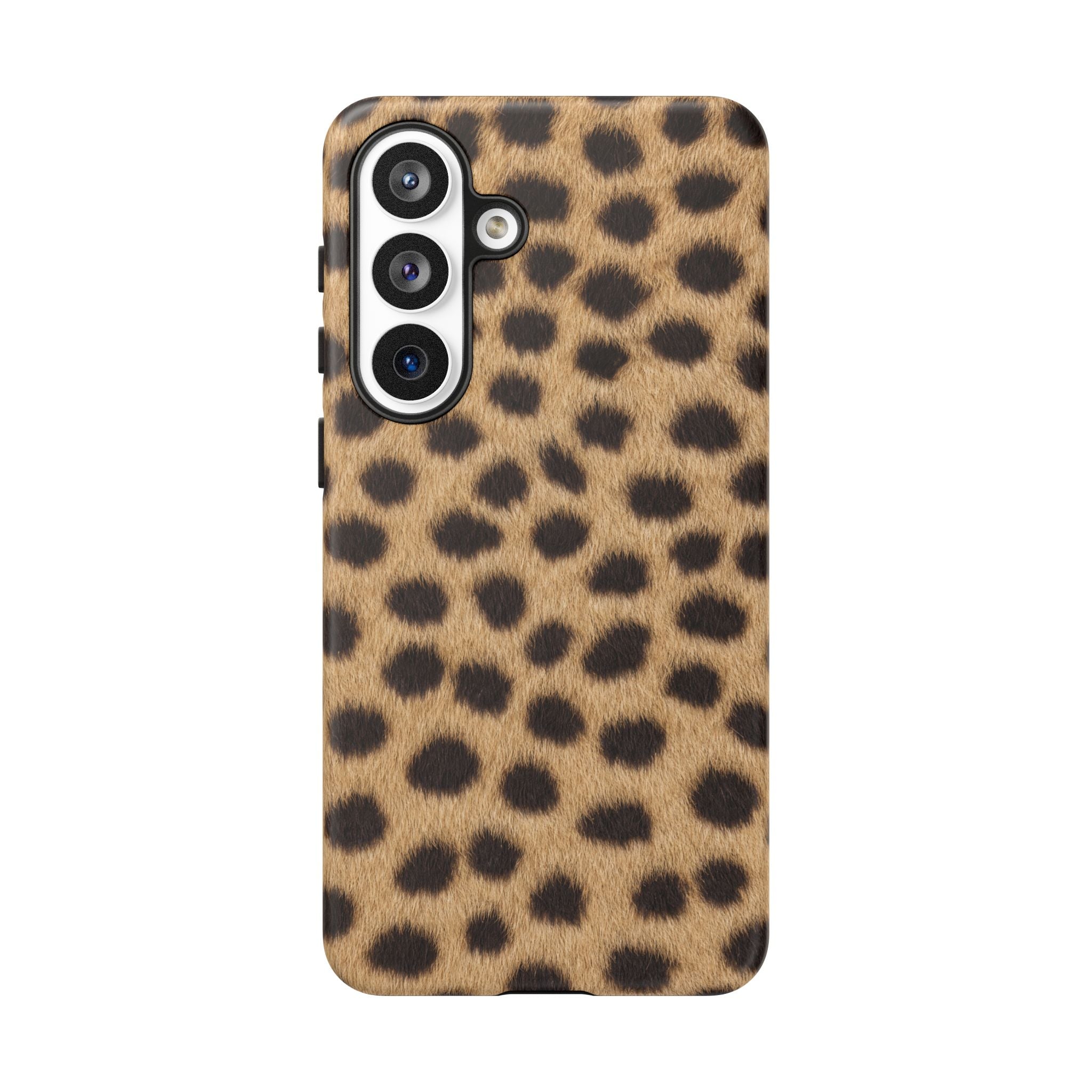 Cheetah Print Phone Case - Real Spot Tough Case for iPhone and Samsung, Bold Tan Animal Print