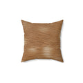 Fawn deer print throw pillow in warm russet tan with creamy dapples