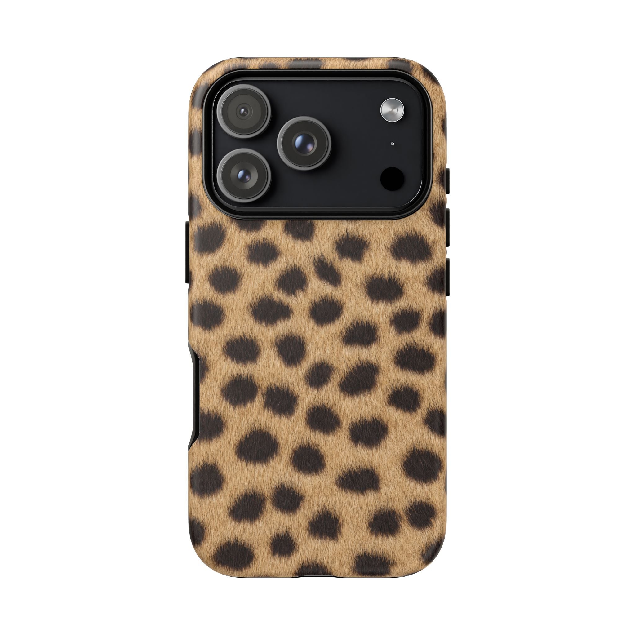Cheetah Print Phone Case - Real Spot Tough Case for iPhone and Samsung, Bold Tan Animal Print