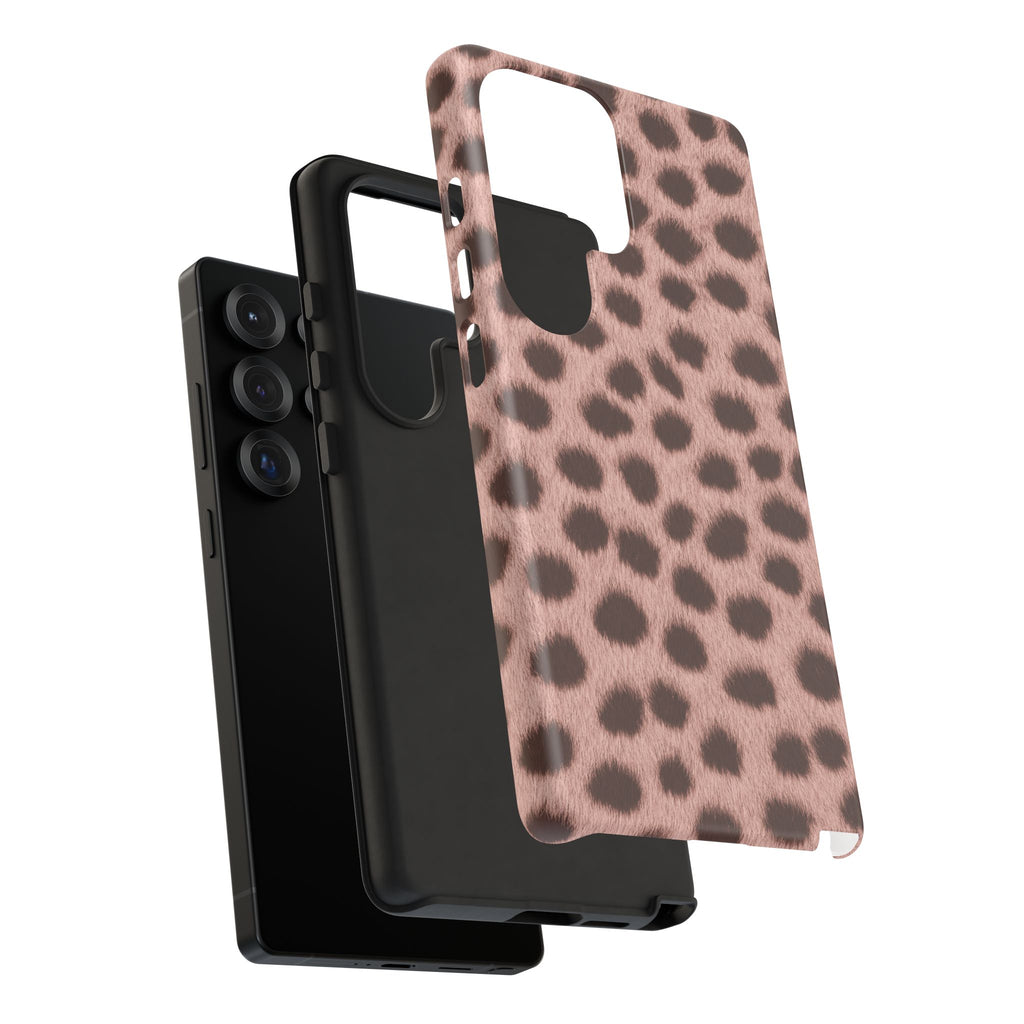 Pink Cheetah Print Phone Case - Blush Real Spot Tough Case for iPhone and Samsung, Soft Animal Print