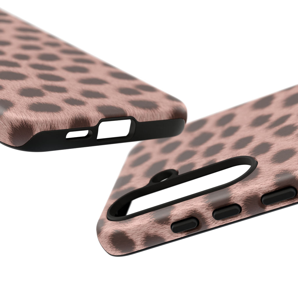 Pink Cheetah Print Phone Case - Blush Real Spot Tough Case for iPhone and Samsung, Soft Animal Print