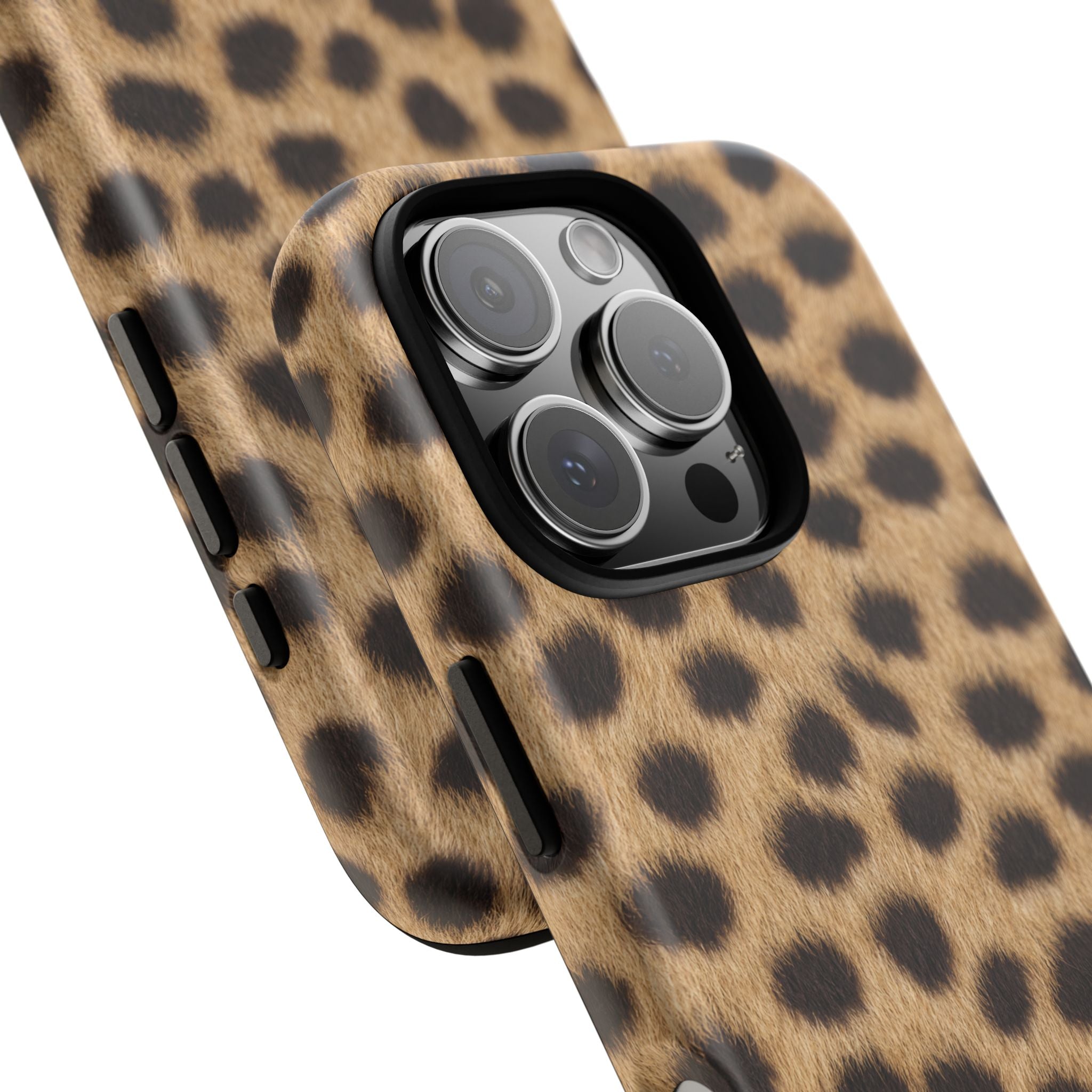 Cheetah Print Phone Case - Real Spot Tough Case for iPhone and Samsung, Bold Tan Animal Print