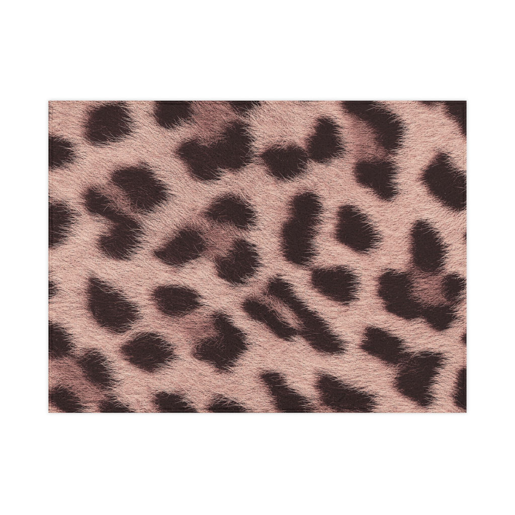 Pink leopard print baby blanket on soft fleece, 30 by 40 inches