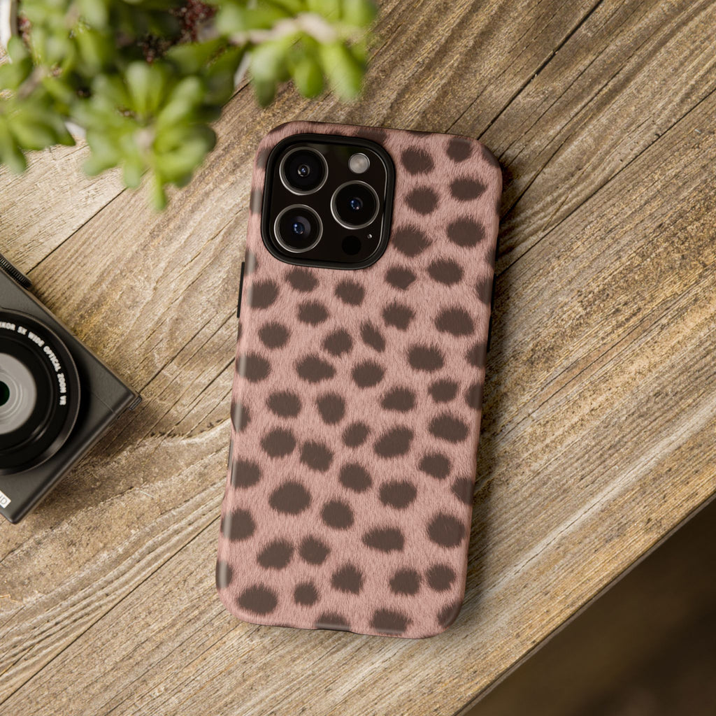 Pink Cheetah Print Phone Case - Blush Real Spot Tough Case for iPhone and Samsung, Soft Animal Print