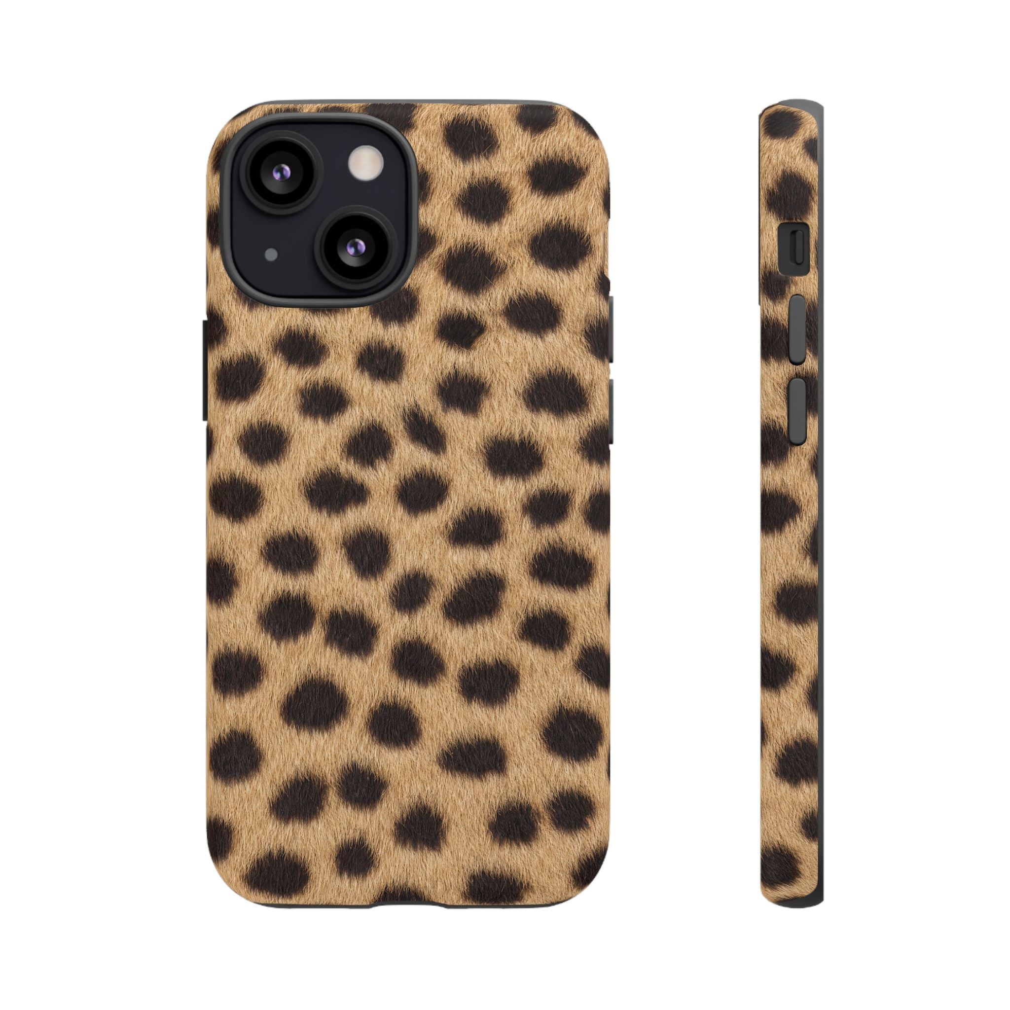 Cheetah Print Phone Case - Real Spot Tough Case for iPhone and Samsung, Bold Tan Animal Print