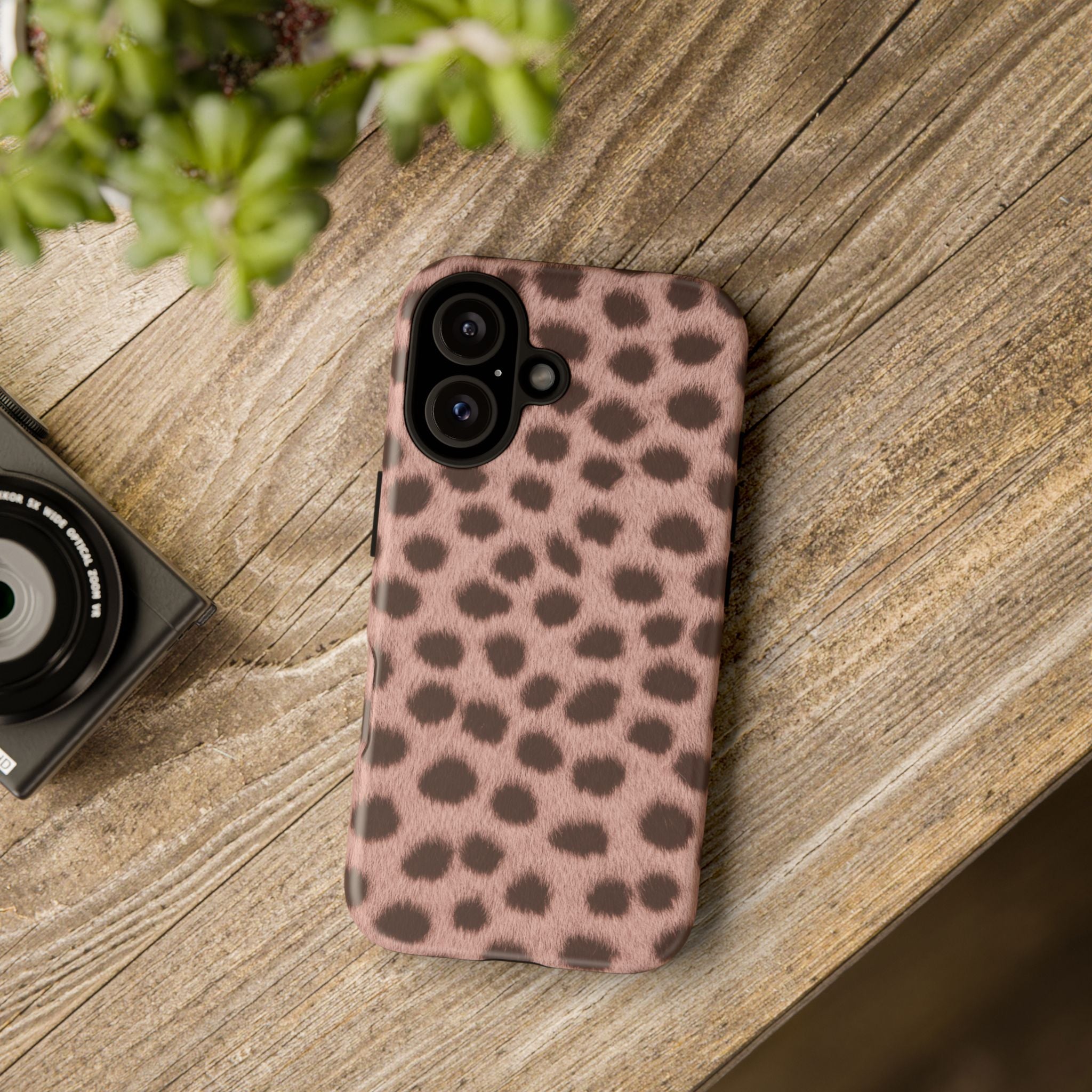 Pink Cheetah Print Phone Case - Blush Real Spot Tough Case for iPhone and Samsung, Soft Animal Print