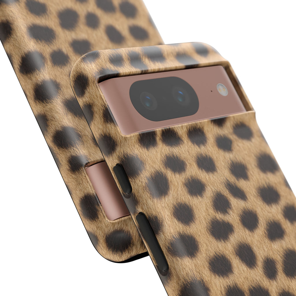 Cheetah Print Phone Case - Real Spot Tough Case for iPhone and Samsung, Bold Tan Animal Print