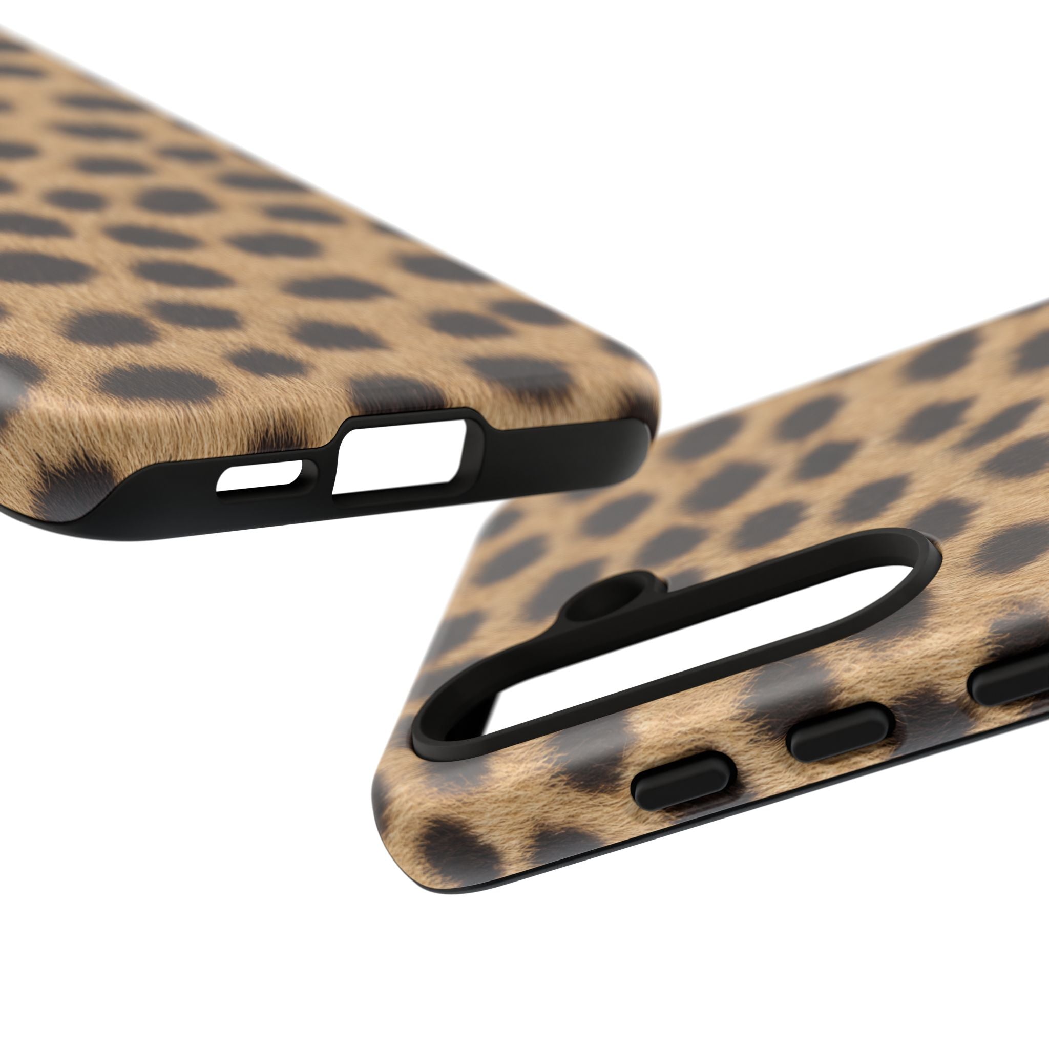 Cheetah Print Phone Case - Real Spot Tough Case for iPhone and Samsung, Bold Tan Animal Print