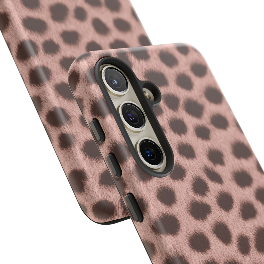 Pink Cheetah Print Phone Case - Blush Real Spot Tough Case for iPhone and Samsung, Soft Animal Print