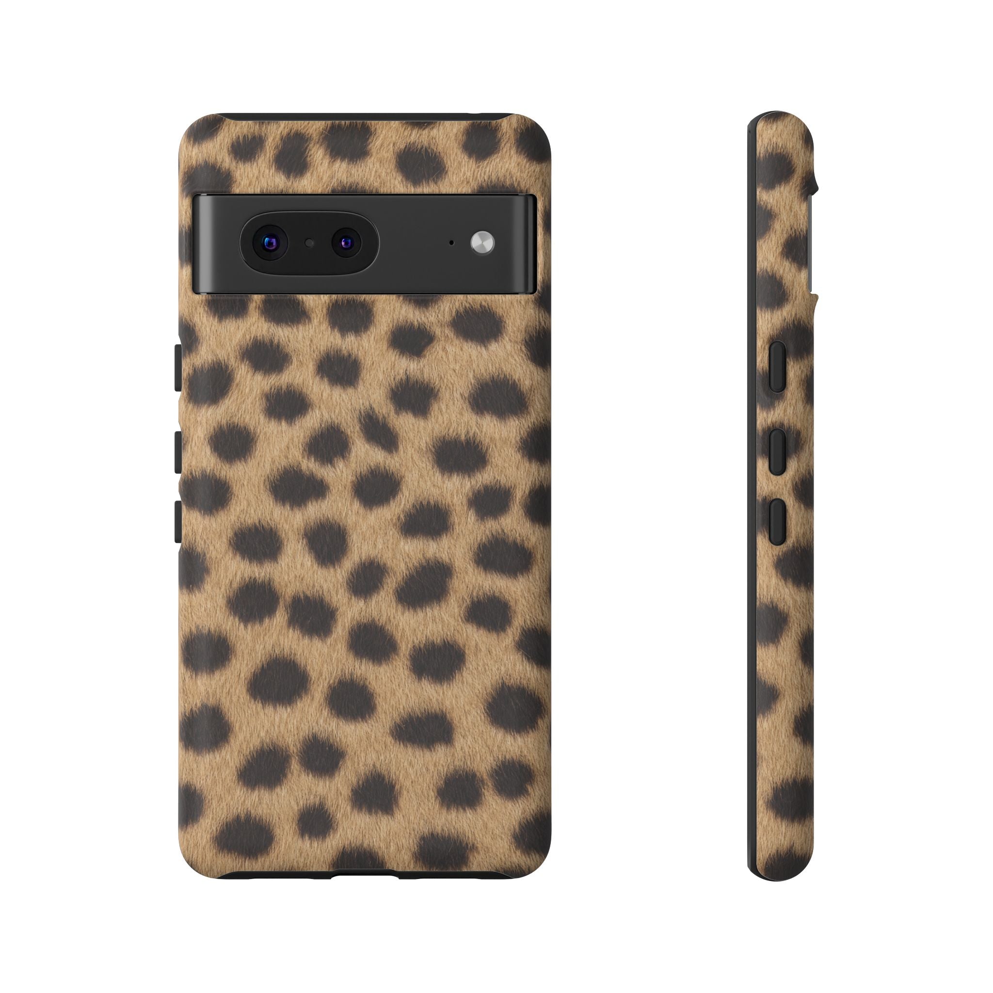 Cheetah Print Phone Case - Real Spot Tough Case for iPhone and Samsung, Bold Tan Animal Print