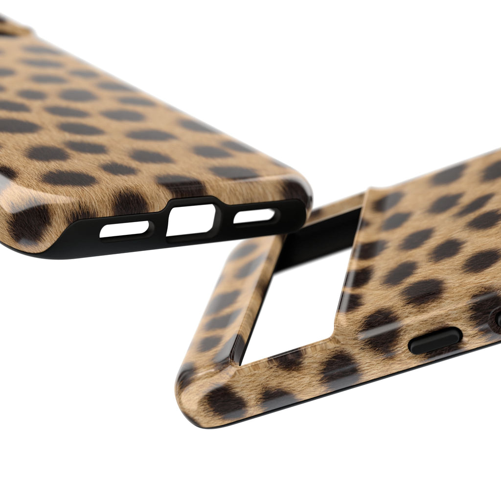 Cheetah Print Phone Case - Real Spot Tough Case for iPhone and Samsung, Bold Tan Animal Print