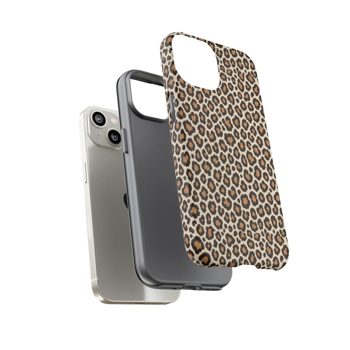 Dual-layer tough case construction — Tawny classic tan leopard print phone case