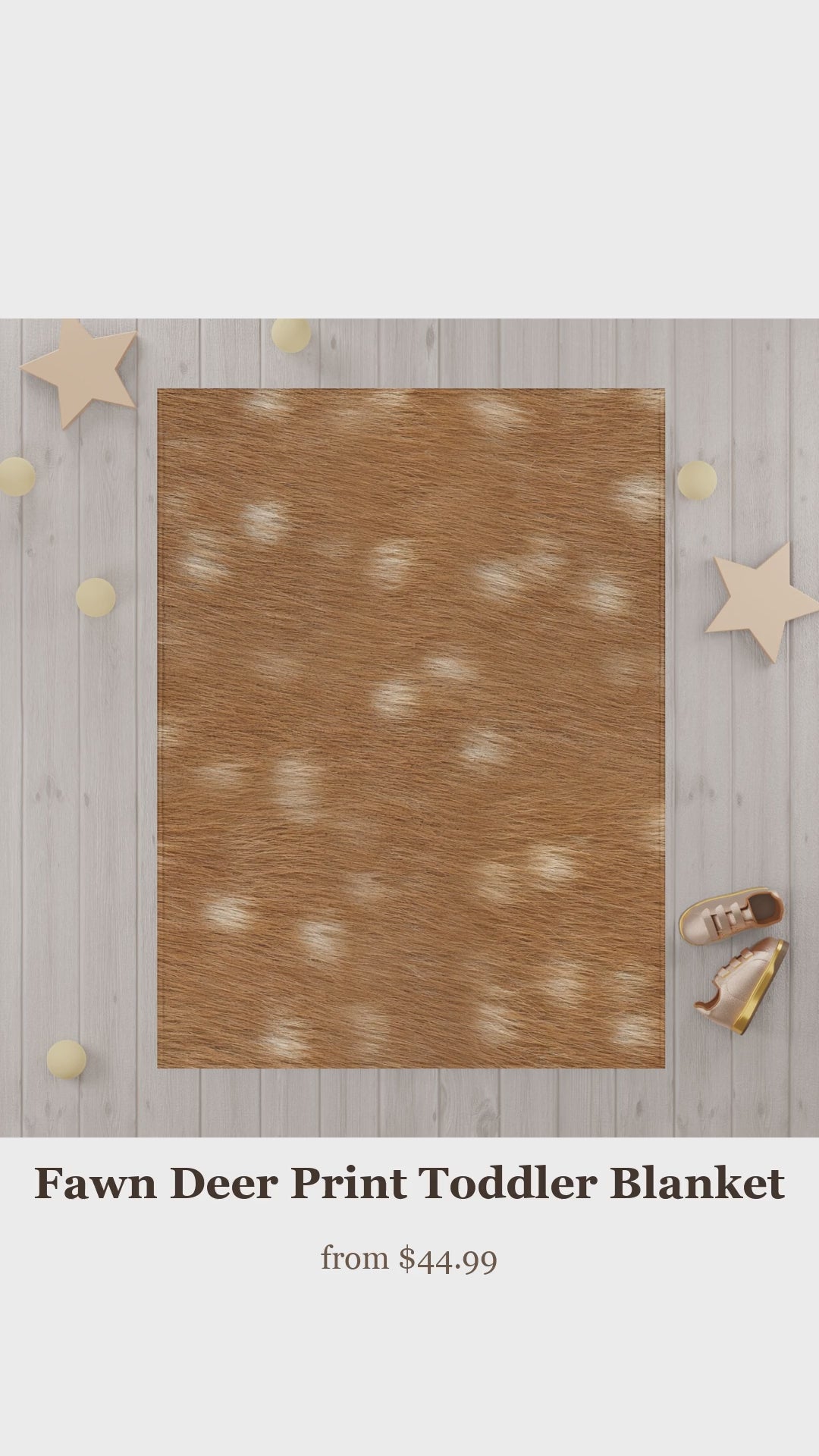 Fawn Deer Print Toddler Blanket — Spotted Deer, Photoreal Animal Print, 30x40