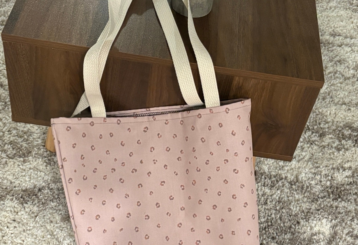Ditsy Spot Tote Bag — Minimal Blush