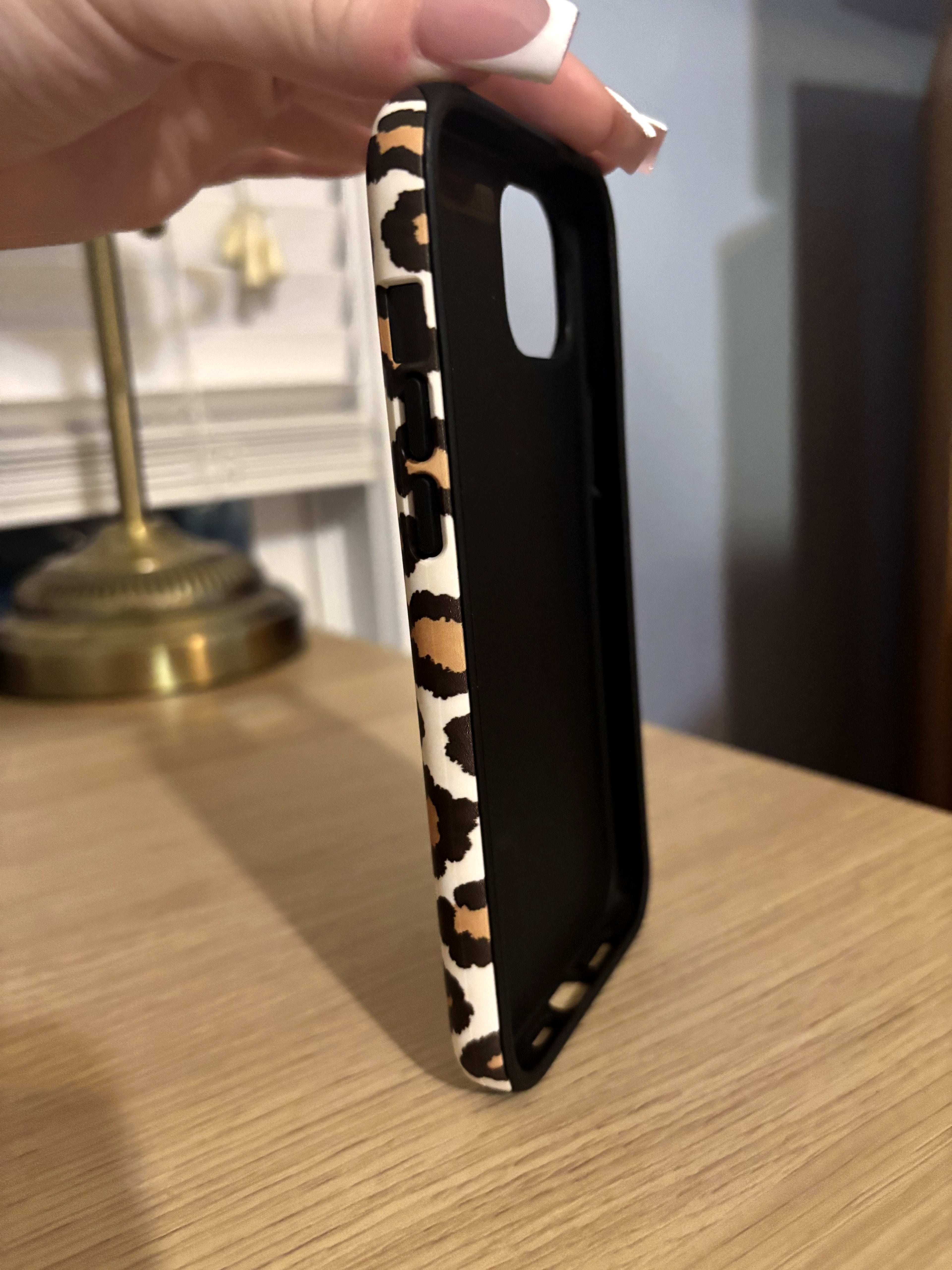 Dual-layer tough case interior with soft liner — Tawny leopard print phone case
